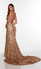 Alyce Prom Dress 61412 - Gold
