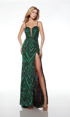 Alyce Paris Prom 61481 - BLACK/EMERALD