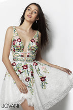 Jovani Short & Cocktail 61649 - Off White/Multi