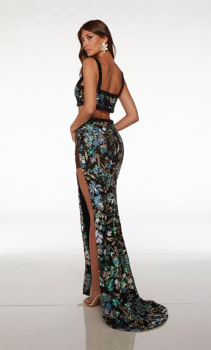 Alyce Prom Dress 61689 - BLUE GREEN/MULTI