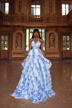 Alyce Prom Dress 61730 - Blue White
