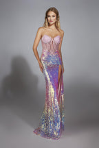Alyce Prom Dress 61734 - Pink/Multi