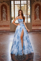Alyce Prom Dress 61752 - Blue/White