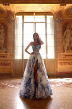 Alyce Prom Dress 61752 - Blue/White