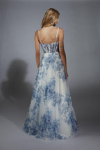 Alyce Prom Dress 61752 - Blue/White