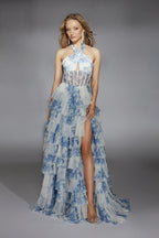 Alyce Prom Dress 61753 - Blue/White
