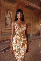 Alyce Prom Dress 61755 - Gold