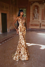 Alyce Prom Dress 61755 - Gold