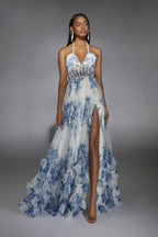 Alyce Prom Dress 61757 - Blue/White