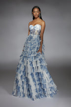 Alyce Prom Dress 61763 - Blue/White