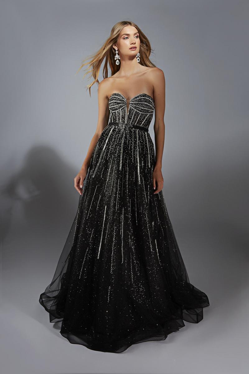 Alyce Prom Dress 61770 - Black/Silver