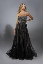 Alyce Prom Dress 61770 - Black/Silver