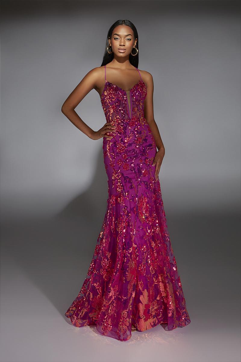 Alyce Prom Dress 61854 - Neon Purple/Pink