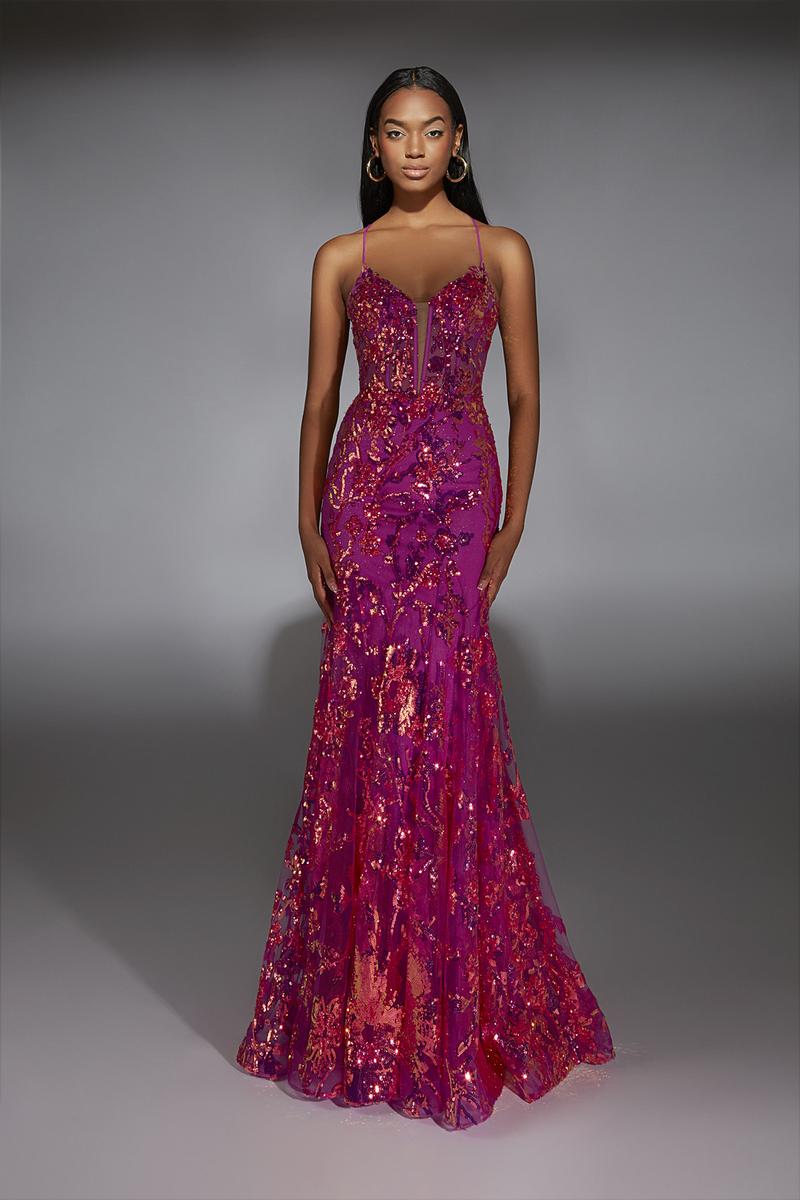 Alyce Prom Dress 61854 - Neon Purple/Pink
