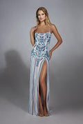 Alyce Prom Dress 61868 - Ivory/Blue