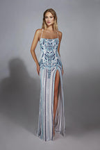 Alyce Prom Dress 61868 - Ivory/Blue