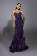Alyce Prom Dress 61887 - Purple Multi