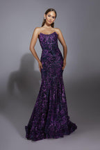 Alyce Prom Dress 61887 - Purple Multi