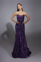Alyce Prom Dress 61887 - Purple Multi