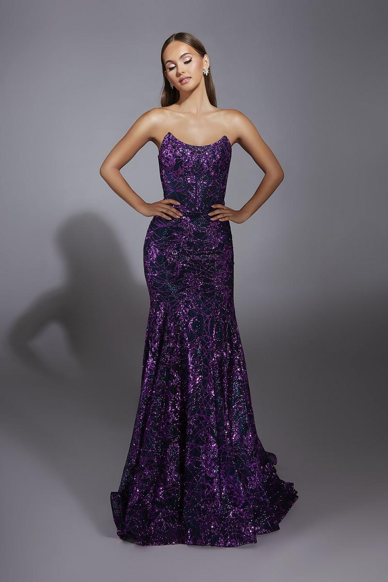 Alyce Prom Dress 61887 - Purple Multi