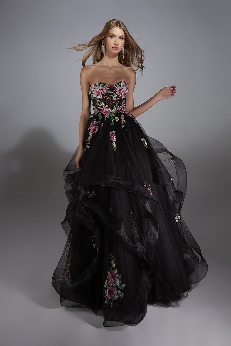 Alyce Prom Dress 61914 - Black/Multi