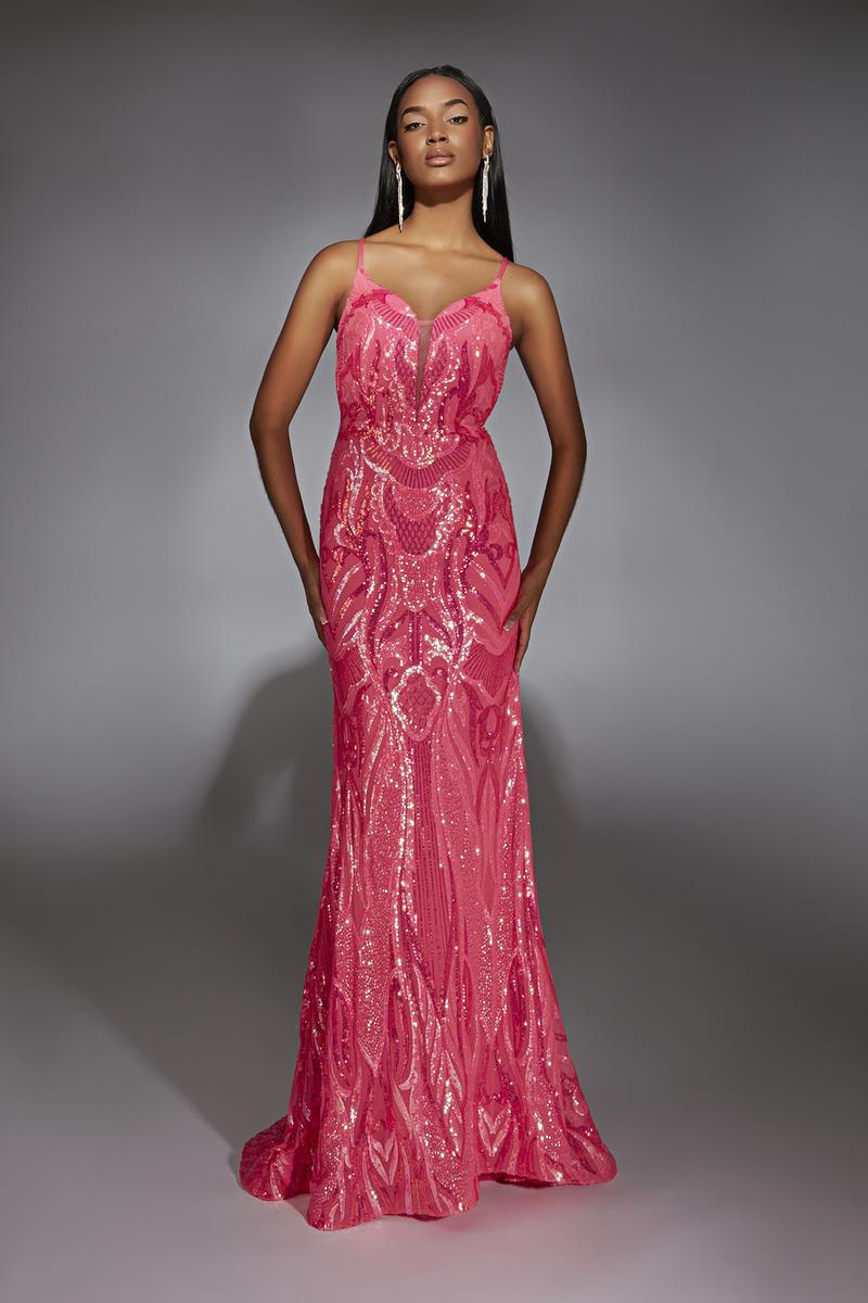 Alyce Prom Dress 61930 - Hot Pink