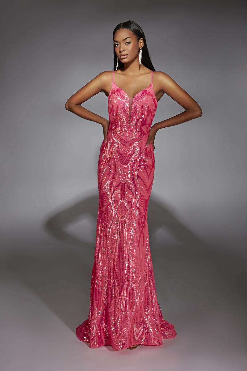 Alyce Prom Dress 61930 - Hot Pink