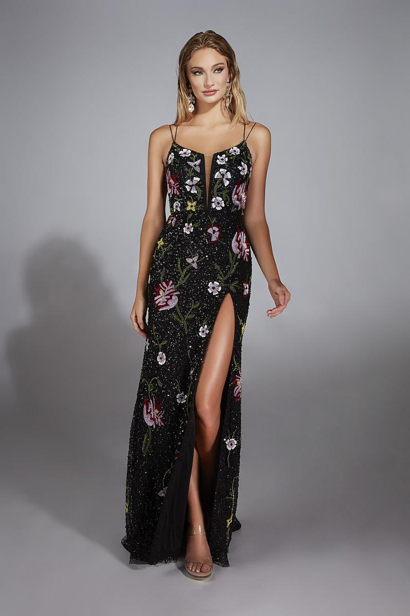 Alyce Prom Dress 61945 - Black/Multi