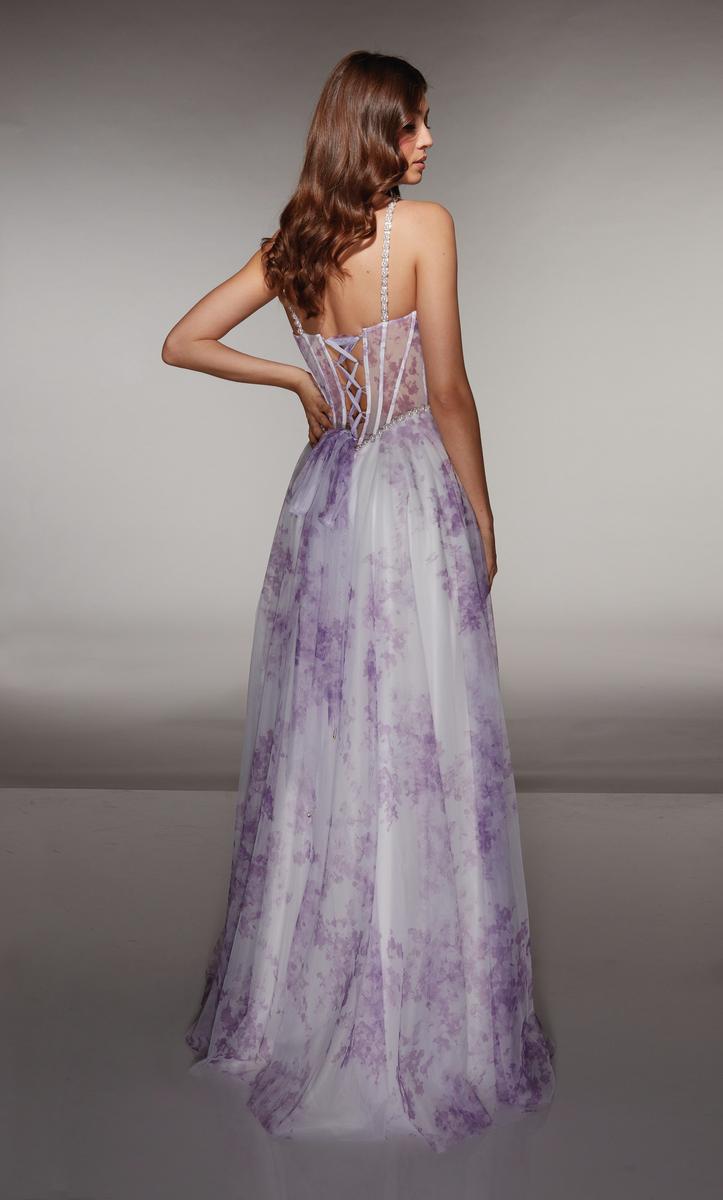 Alyce Prom Dress 61994 - Lilac-white