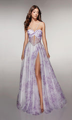 Alyce Prom Dress 61994 - Lilac-white