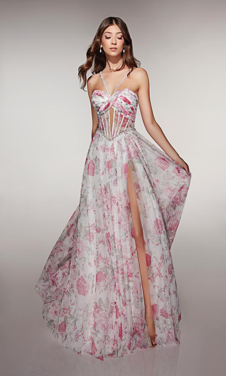 Alyce Prom Dress 61994 - Pink-white