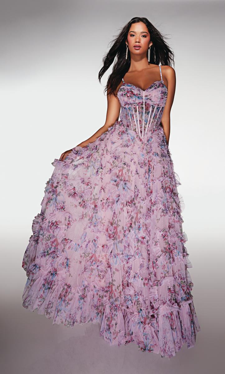 Alyce Prom Dress 62003 - Pink-Multi