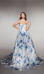 Alyce Prom Dress 62026 - Blue-White