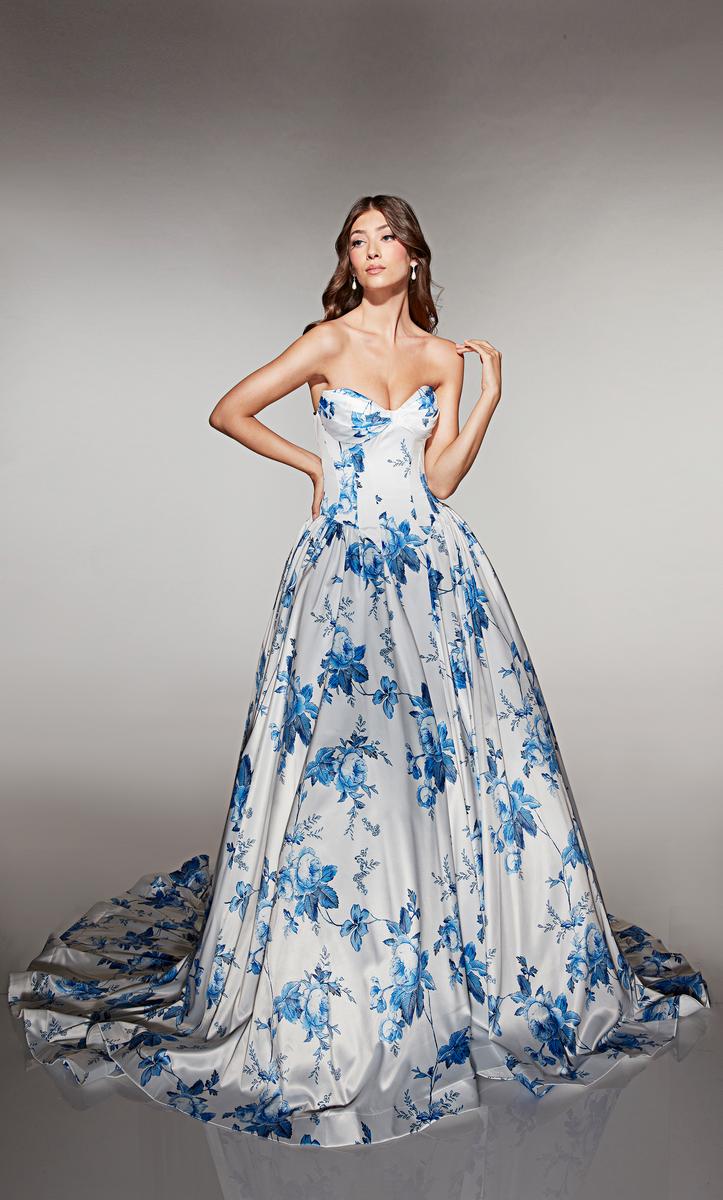 Alyce Prom Dress 62026 - Blue-White