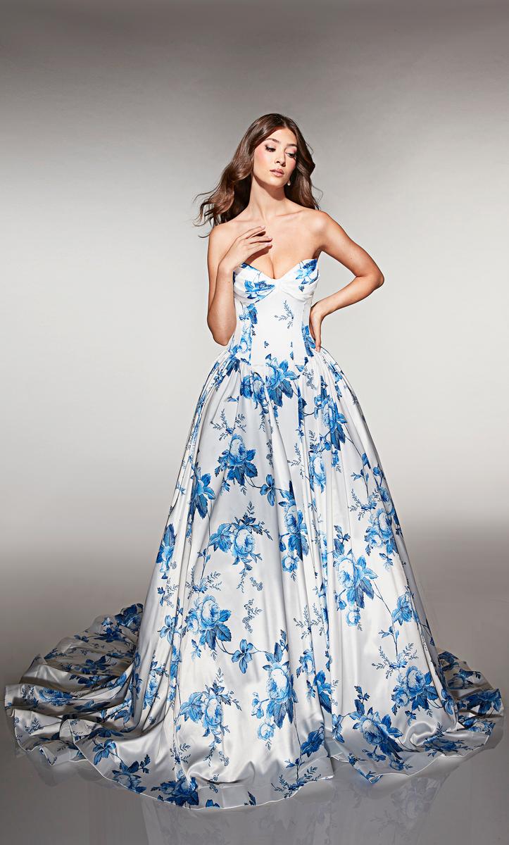 Alyce Prom Dress 62026 - Blue-White
