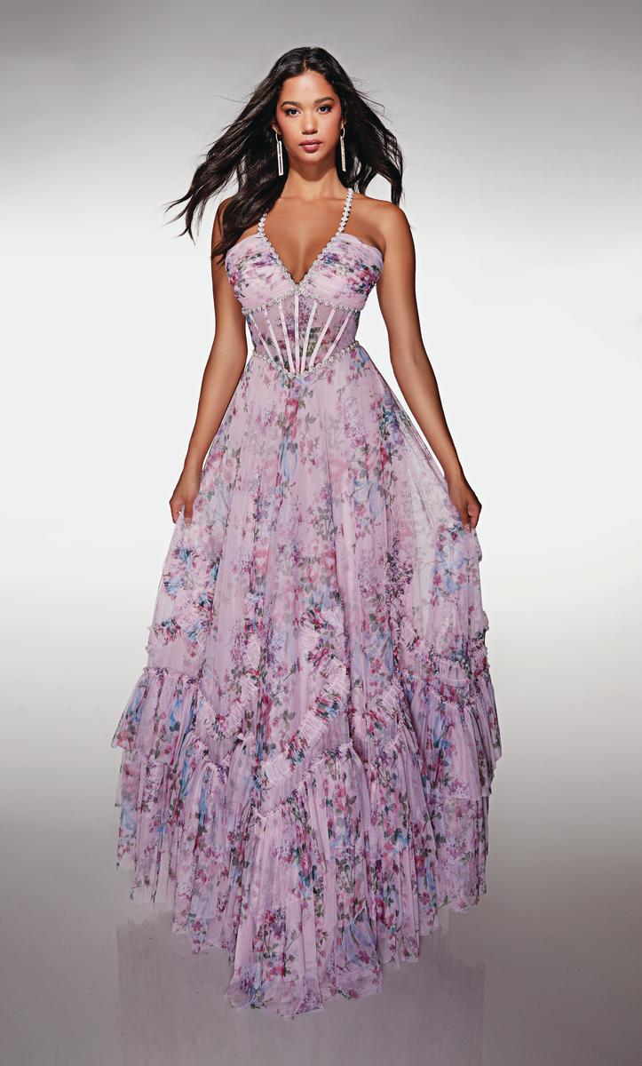 Alyce Prom Dress 62028 - Pink-Multi