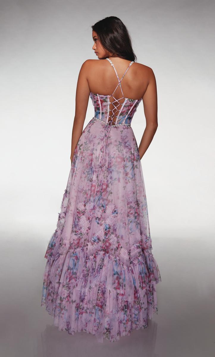 Alyce Prom Dress 62028 - Lilac-White