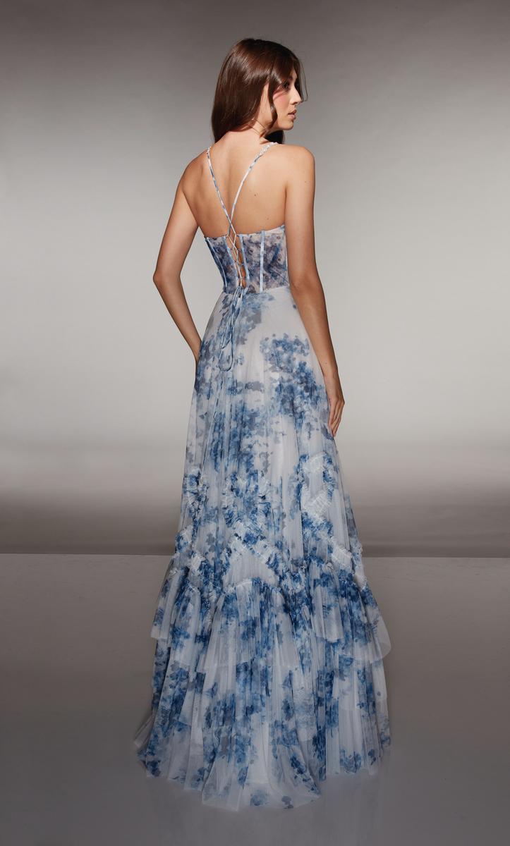 Alyce Prom Dress 62028 - Blue-White