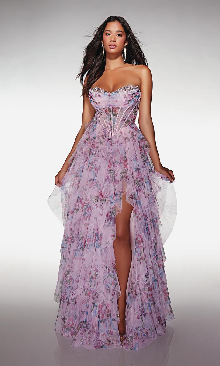 Alyce Prom Dress 62041 - Pink-Multi