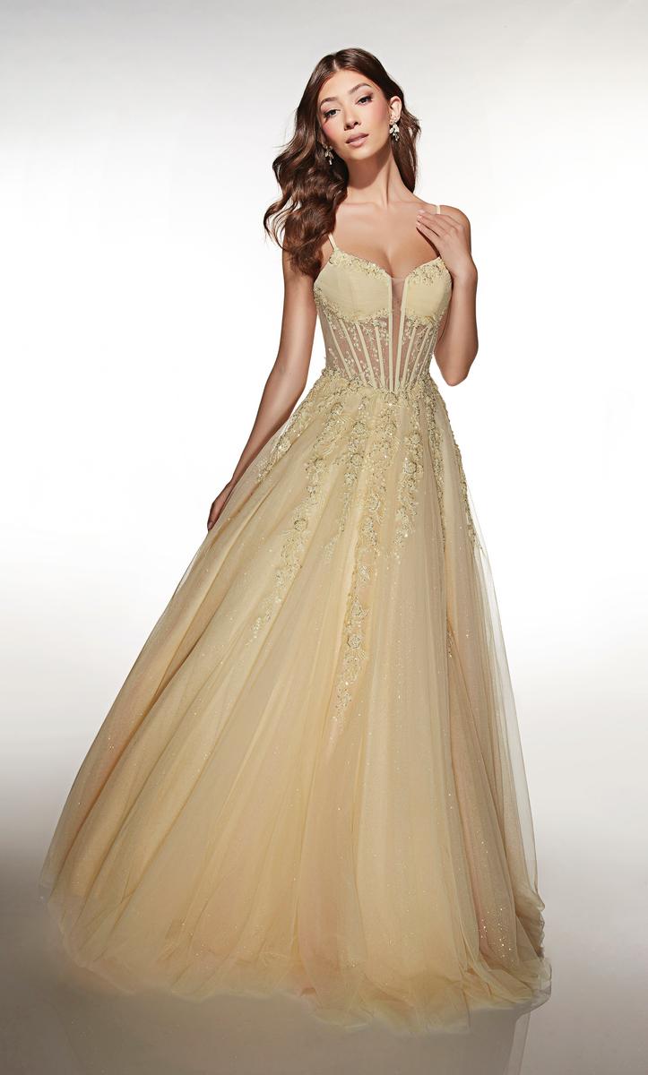 Alyce Prom Dress 62061 - Light Yellow-pink