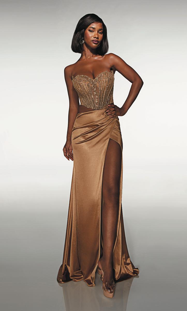 Alyce Prom Dress 62087 - Gold