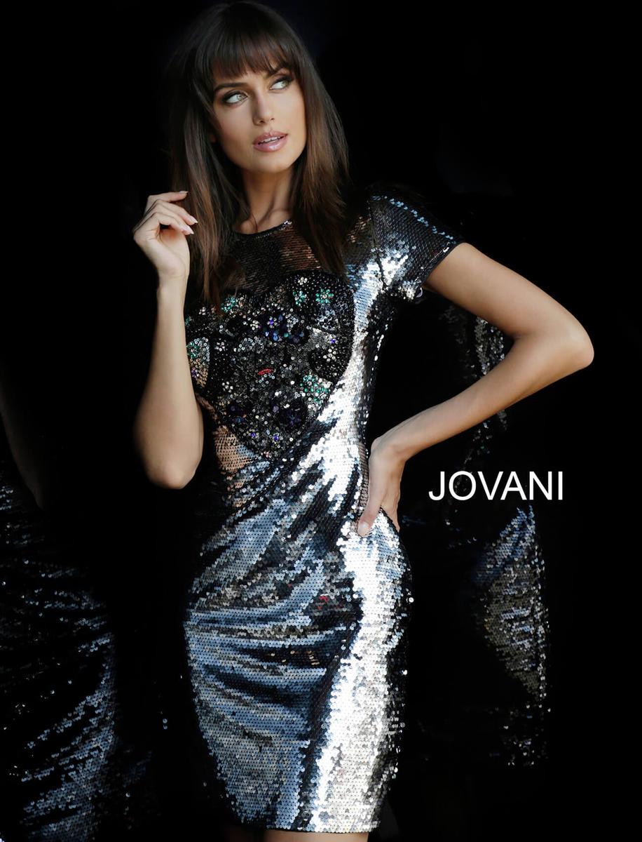 Jovani Short & Cocktail 62088 - Black/Silver