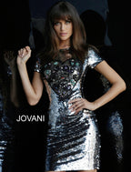 Jovani Short & Cocktail 62088 - Black/Silver