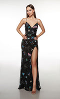 Alyce Prom Dress 62106 - Black-Multi