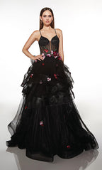 Alyce Prom Dress 62108 - Black-Multi