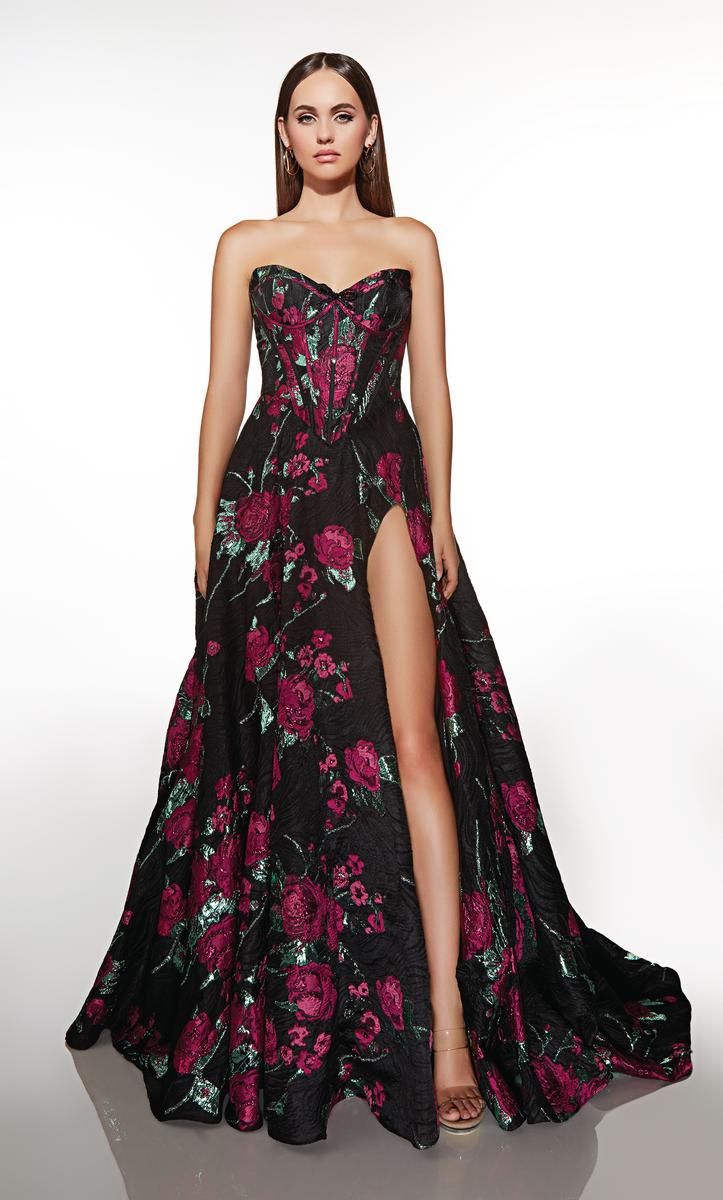 Alyce Prom Dress 62109 - Black-Magenta