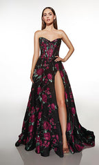 Alyce Prom Dress 62109 - Black-Magenta