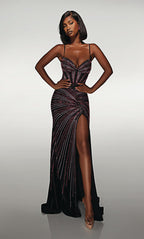 Alyce Prom Dress 62117 - Black-fuchsia