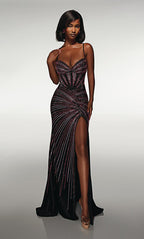 Alyce Prom Dress 62117 - Black-Fuchsia