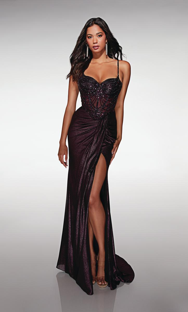 Alyce Prom Dress 62143 - Black Plum